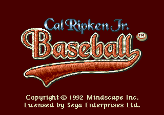 Cal Ripken Jr. Baseball Title Screen